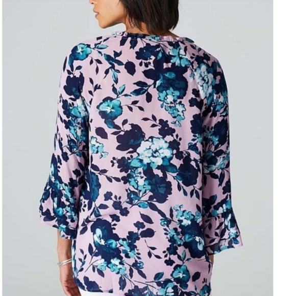 J. Jill Floral Women's Top - Pink and Blue Size M - Picture 2 of 10